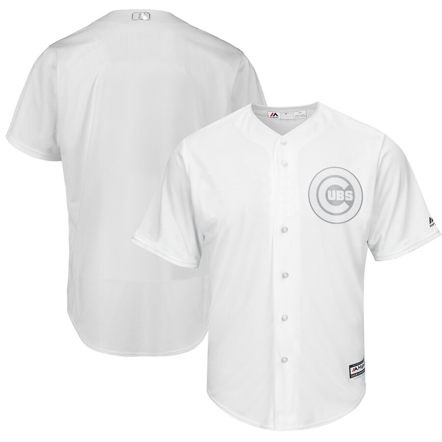 Customized Men Chicago Cubs blank white MLB Jerseys